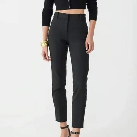 J Crew 365 Cameron High Rise Ankle Dress Pant Stretch Black Size 12 - Picture 1 of 10